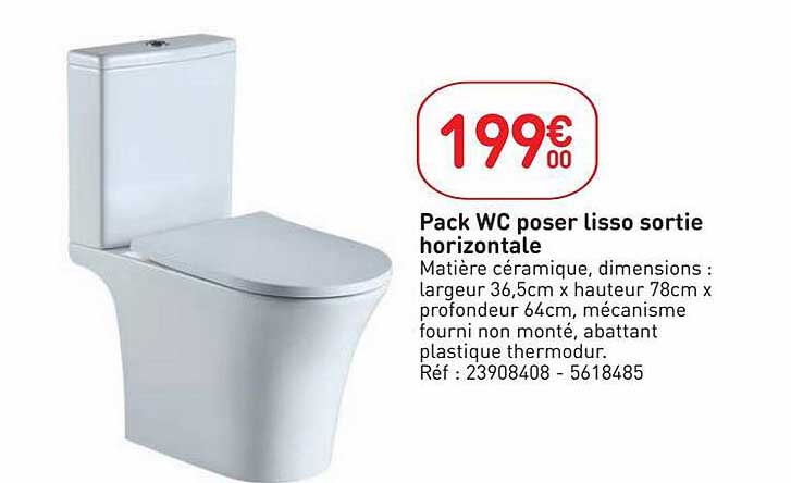 pack wc poser lisso sortie horizontale