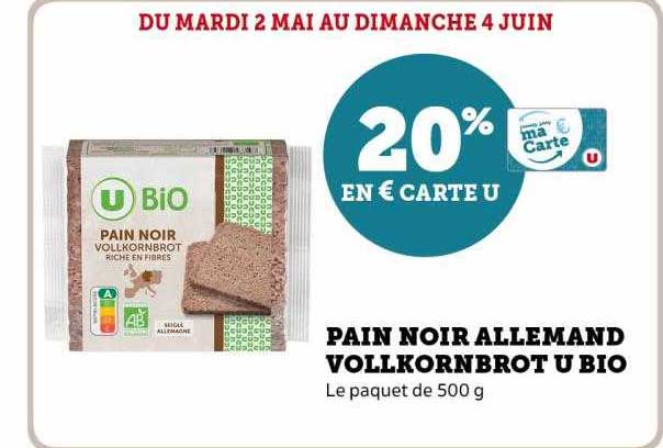 pain noir allemand vollkornbrot u bio