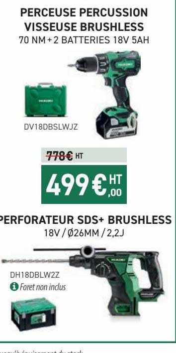 perceuse percussion visseuse brushless hikoki, perforateur sds+ brushless hikoki