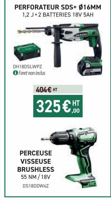 perforateur sds+ ø16 mm hikoki, perceuse visseuse brushless hikoki