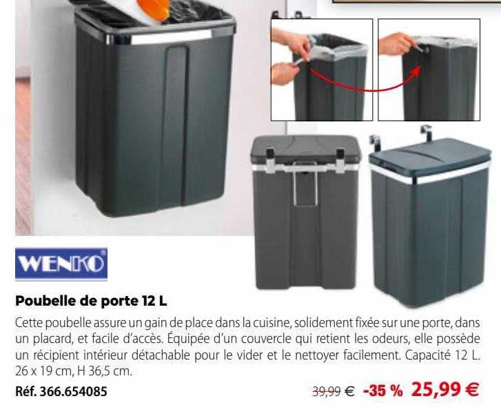 poubelle de porte 12l wenko