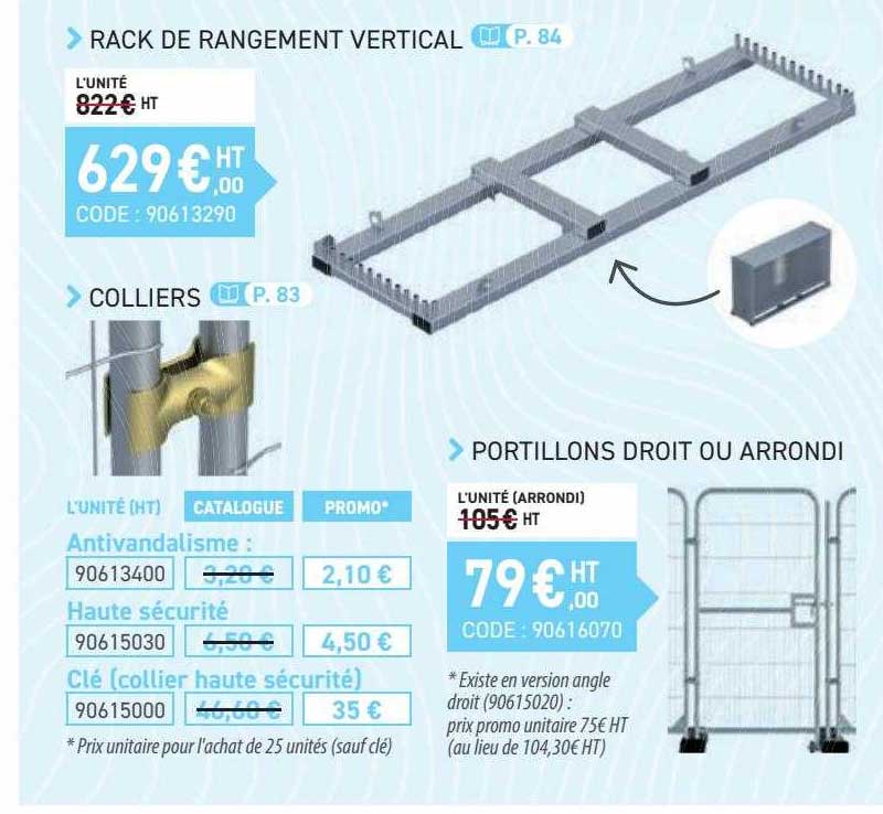 Rack De Rangement Vertical, Portillons Droit Ou Arrondi