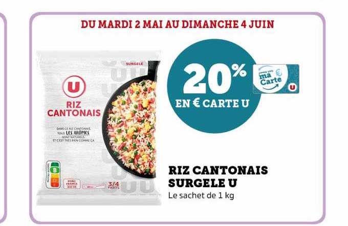 riz cantonais surgelé u