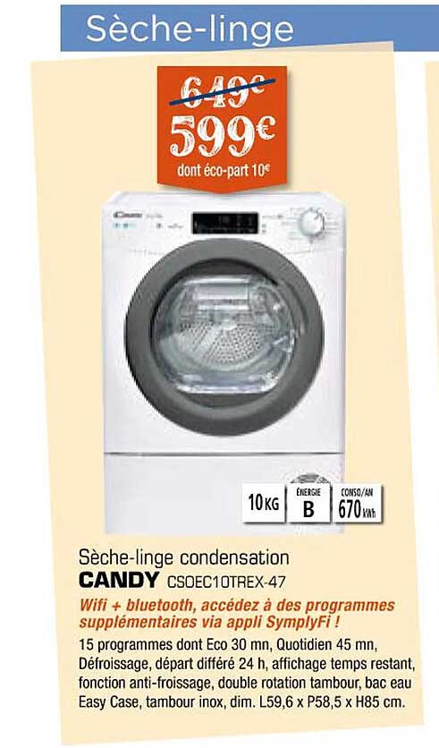 sèche-linge condensation candy