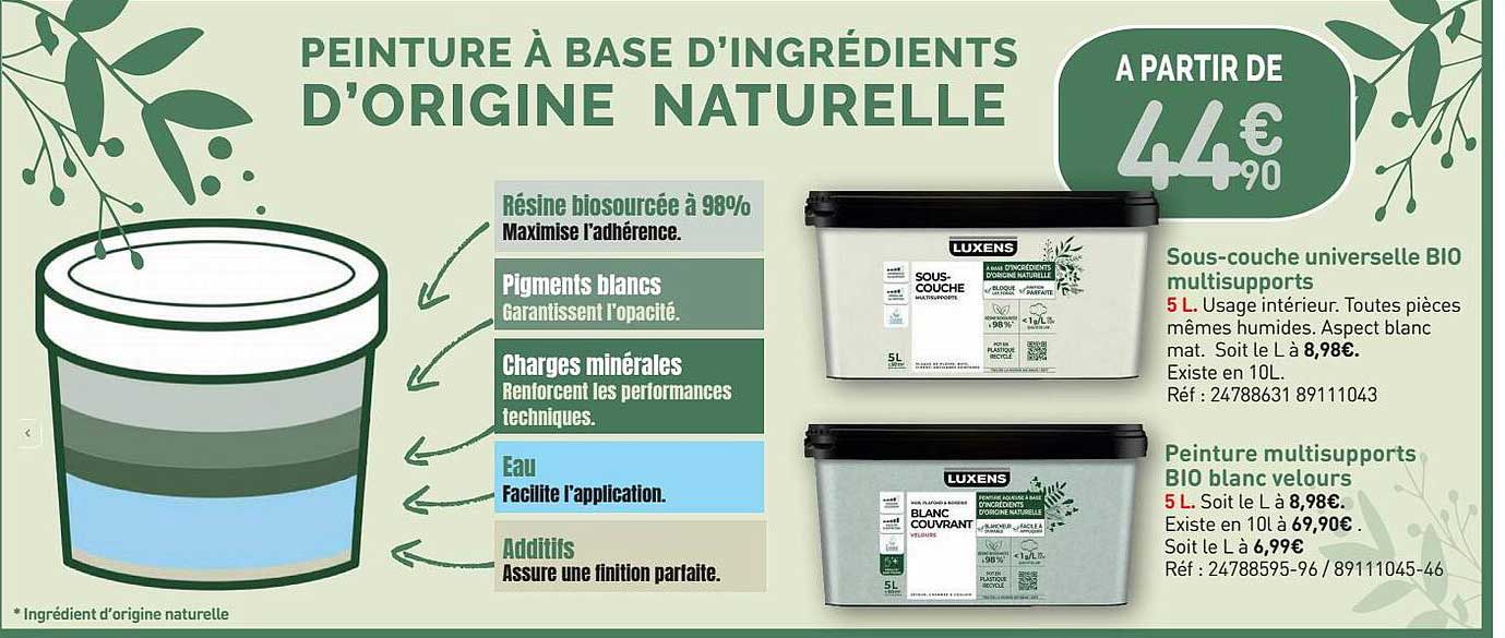 sous-couche universelle bio multi supports luxens, peinture multi supports bio blanc velours luxens