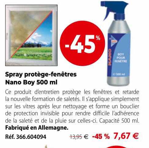 spray protège-fenêtres nano boy 500ml