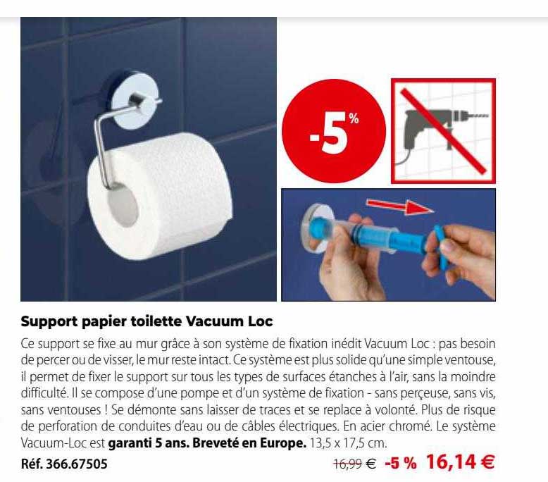 support papier toilette vacuum loc