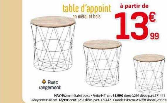 Table D'appoint En Métal Et Bois