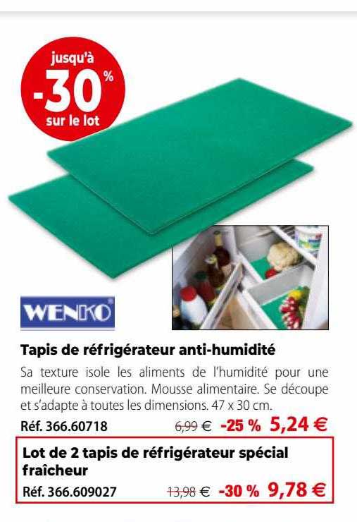 tapis de réfrigérateur anti-humidité wenko
