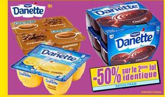 danette -50% sur le 2eme lot identique