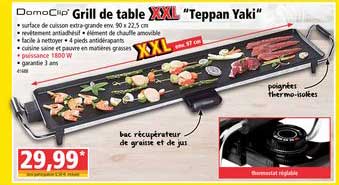 domocrp' grill de table xxl teppan yaki