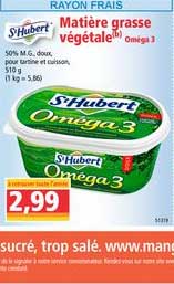 matière grasse végétale omega 3 st hubert