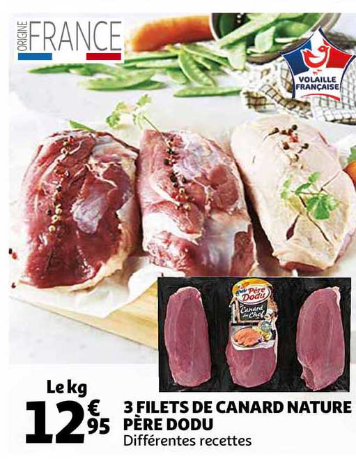 3 filets de canard nature père dodu
