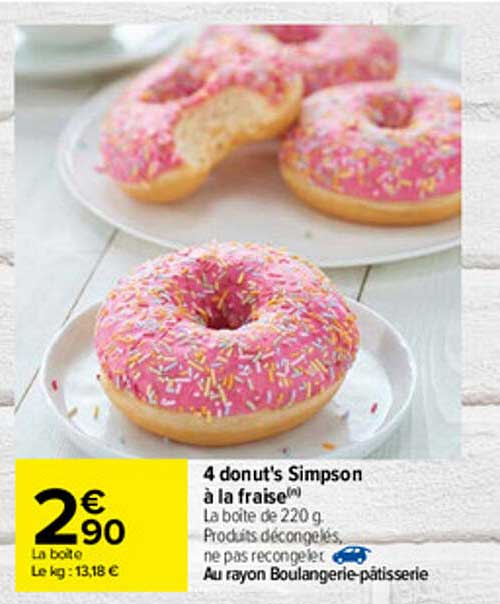 4 donut's simpson à la fraise