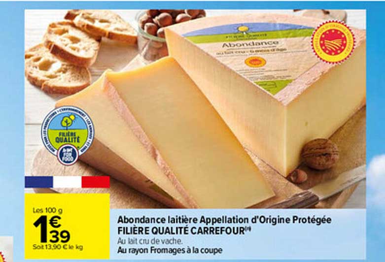 abondance laitière appellation d'origine protégée filière qualité carrefour