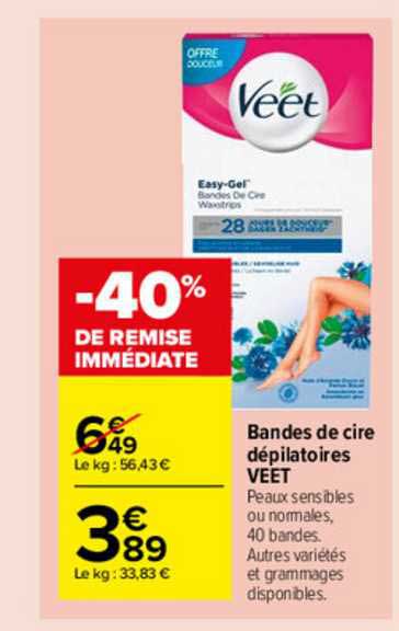 Bandes De Cire Dépilatoires Veet