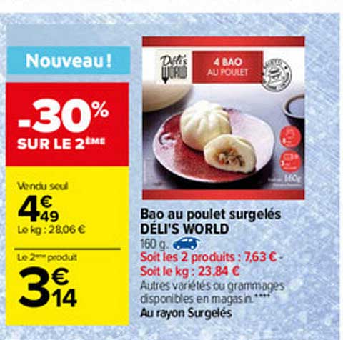 bao au poulet surgelés déli's world