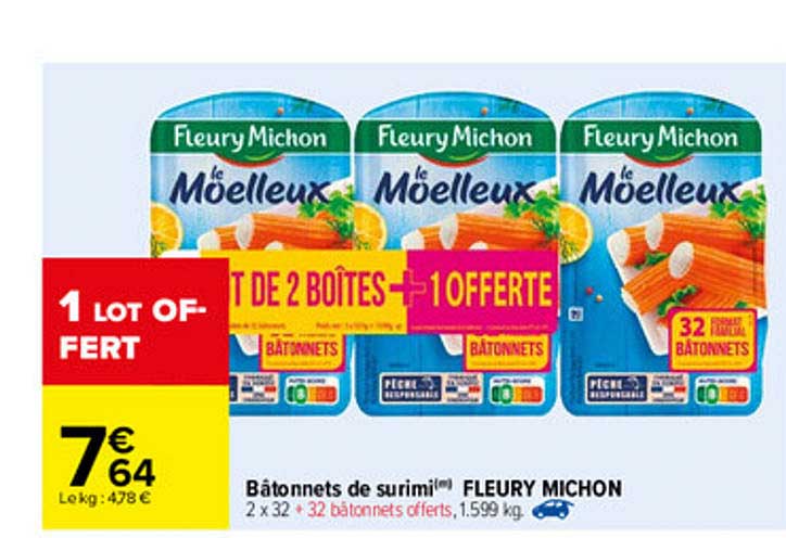 bâtonnets de surimi fleury michon