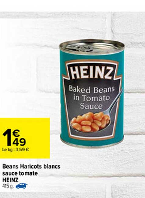 beans haricots blancs sauce tomate heinz