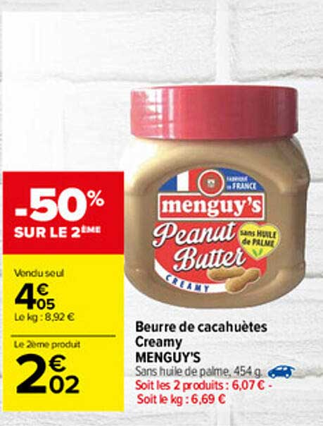 Beurre De Cacahètes Creamy Menguy's