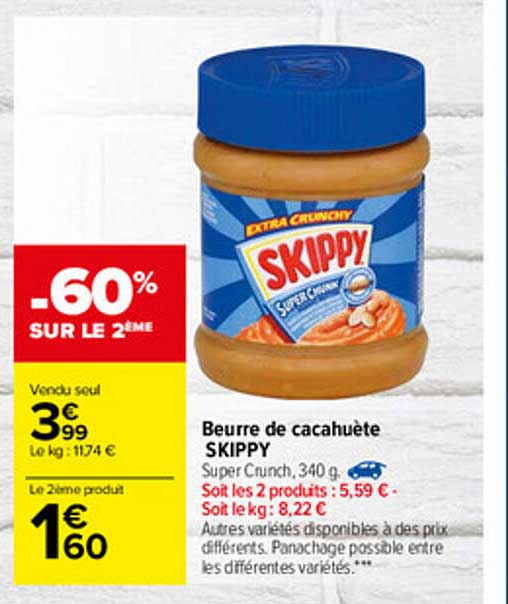 beurre de cacahuète skippy