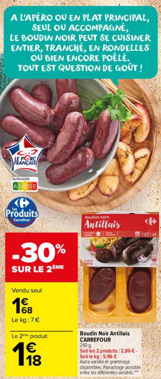 Boudin Noir Antillais Carrefour