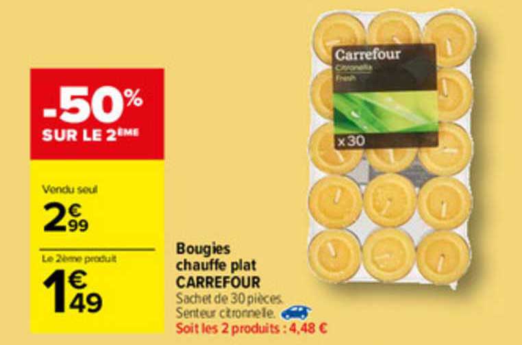 bougies chauffe plat carrefour