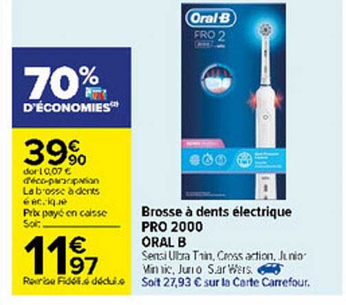 brosse à dents électrique pro 2000 oral b