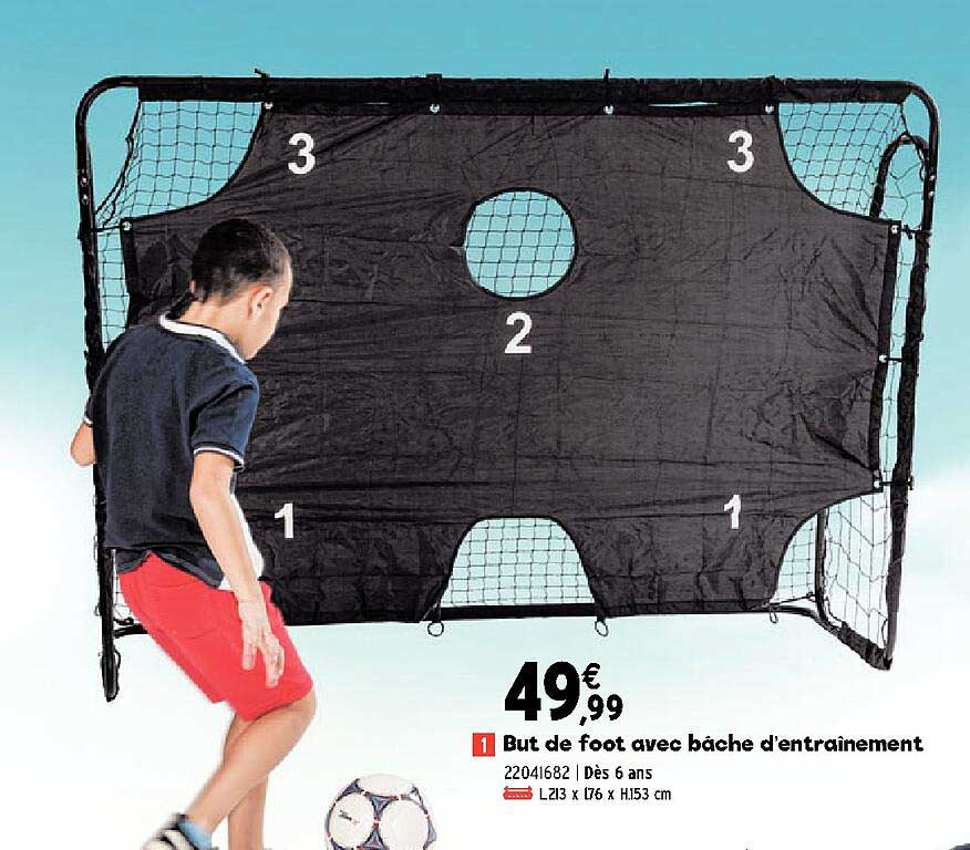 but de foot avec bâche d'entraînement