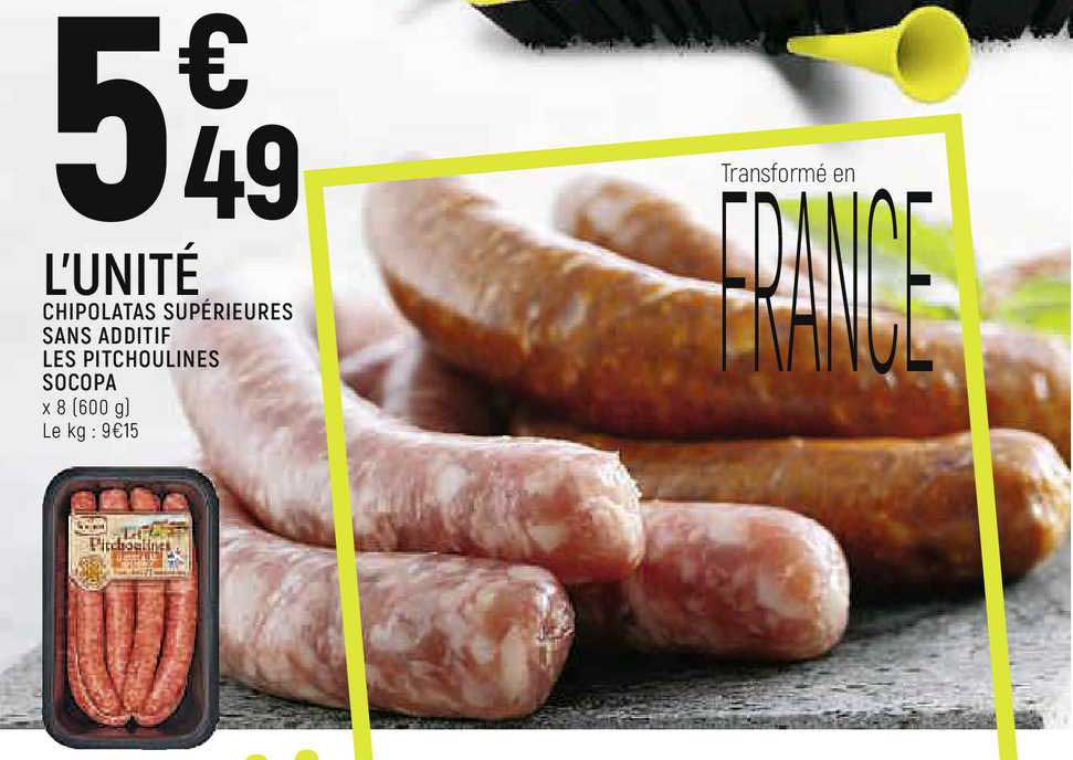 Chipolatas Supérieures Sans Additif Les Pitchoulines Socopa