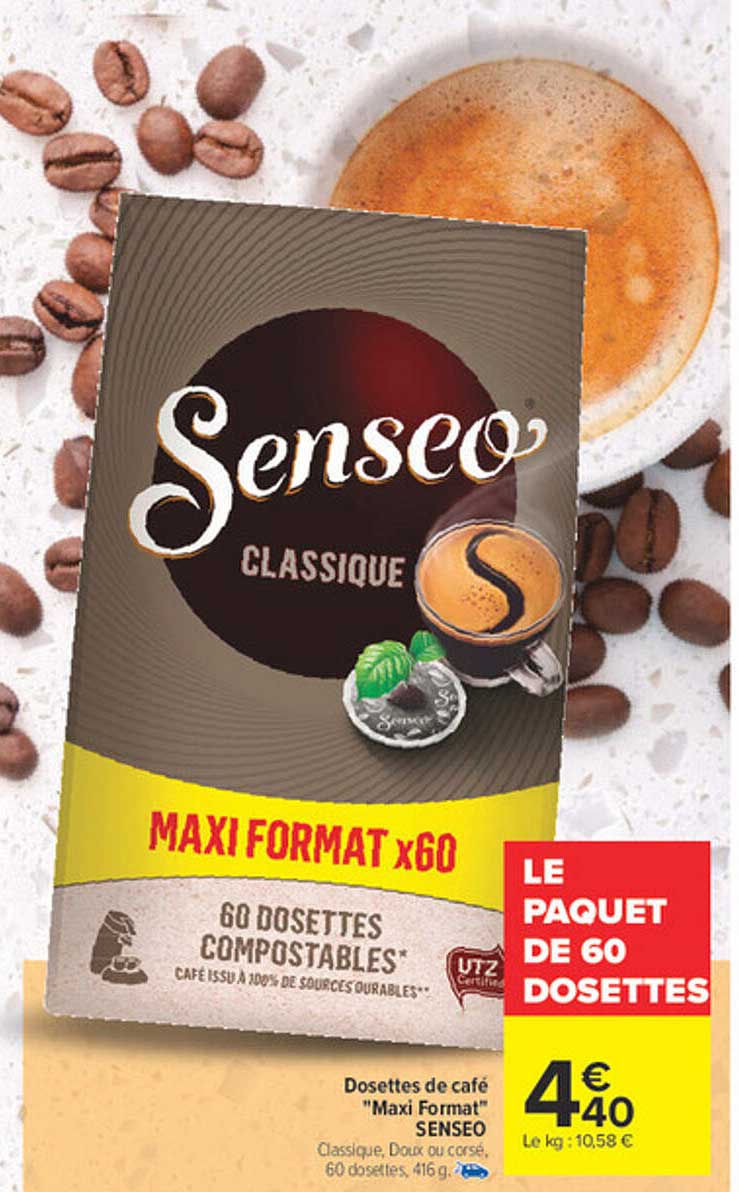 dosettes de café "maxi format" senseo