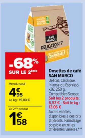 dosettes de café san marco