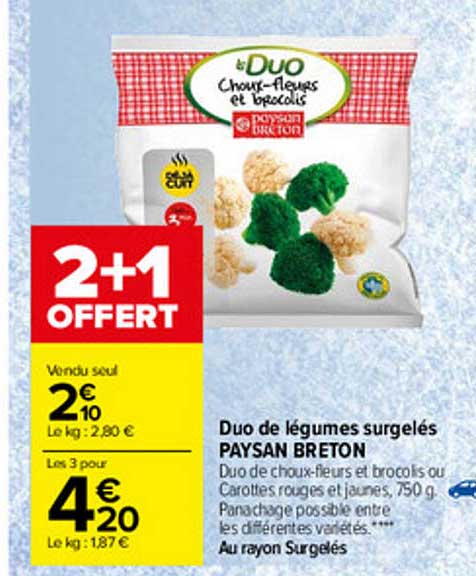 duo de légumes surgelés paysan breton