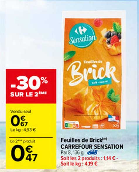 feuilles de brick carrefour sensation