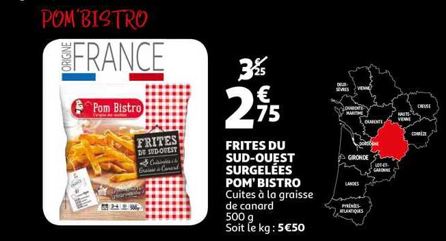 frites du sud-ouest surgelées pom'bistro