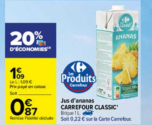 jus d'ananas carrefour classic'