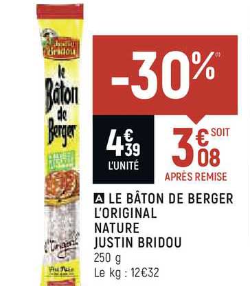 le bâton de berger l'original nature justin bridou