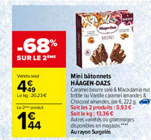 mini bâtonnets häagen-dazs