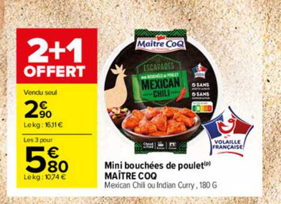 mini bouchées de poulet maître coq