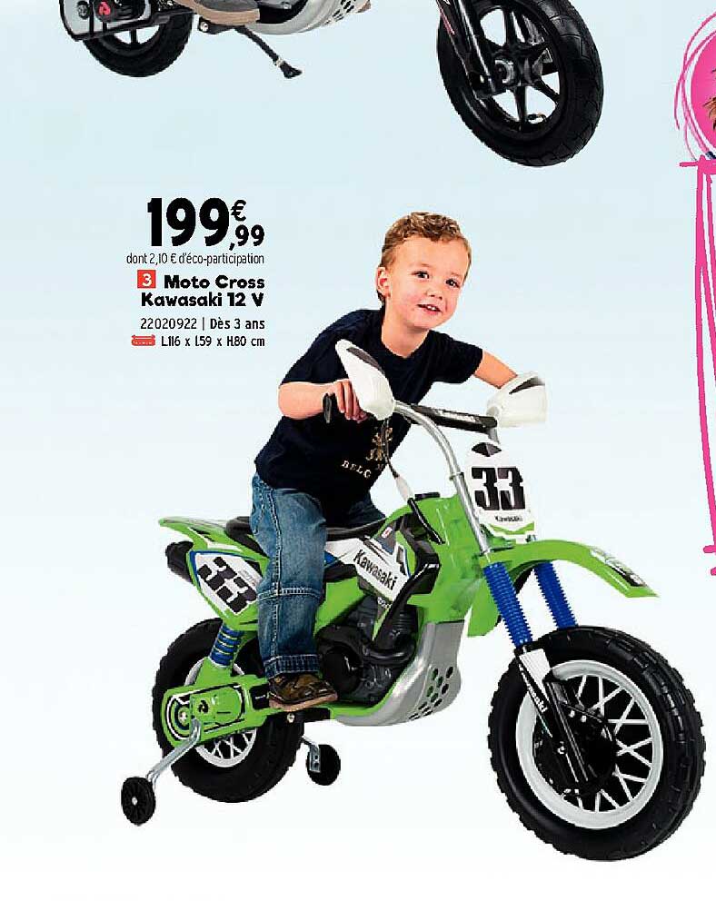 moto cross kawasaki 12 v
