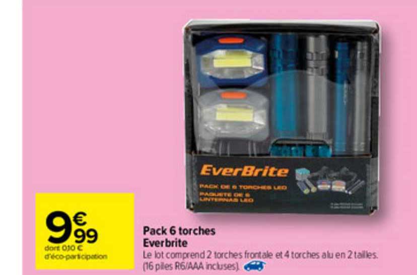 pack 6 torches everbrite