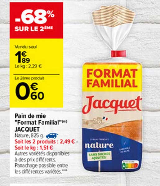 pain de mie "format familial" jacquet