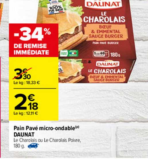 pain pavé micro-ondable daunat