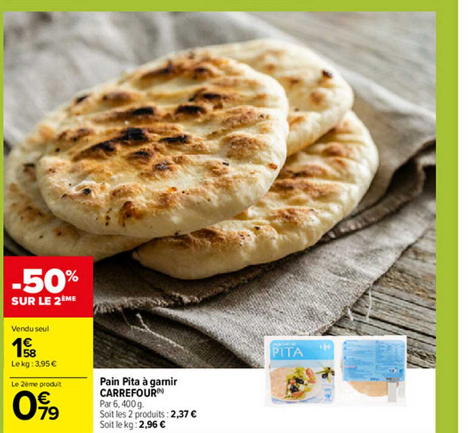 pain pita à garnir carrefour