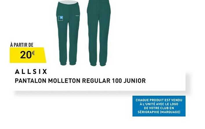 pantalon molleton regular 100 junior allsix