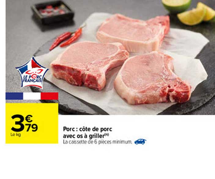 Porc : Côte De Porc Avec Os à Griller