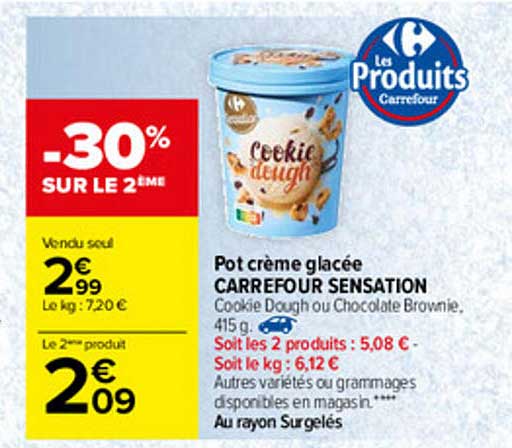 Pot Crème Glacée Carrefour Sensation