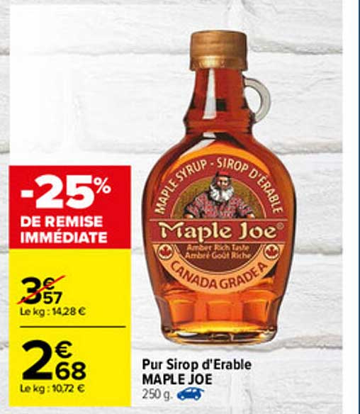 pur sirop d'érable maple joe