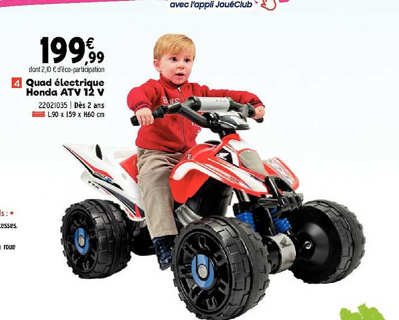 quad électrique honda atv 12 v