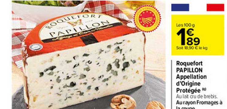 roquefort papillon appellation d'origine protégée